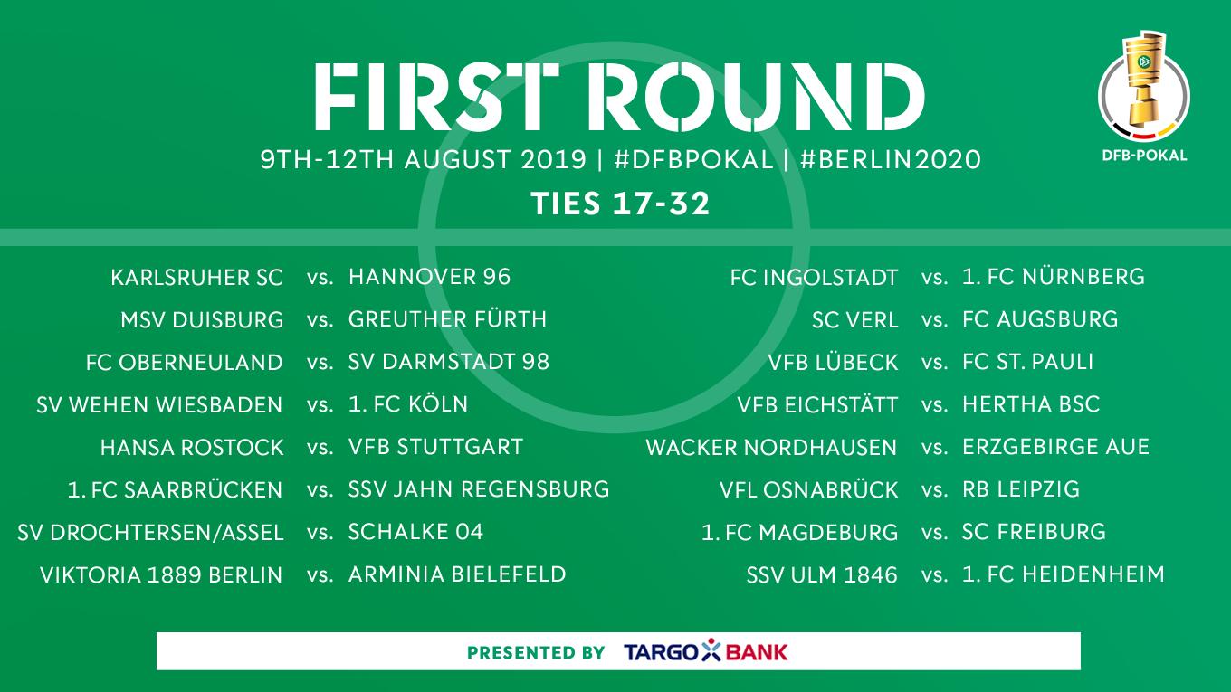 The Dfb Pokal On Twitter Our 32 First Round Ties Are You