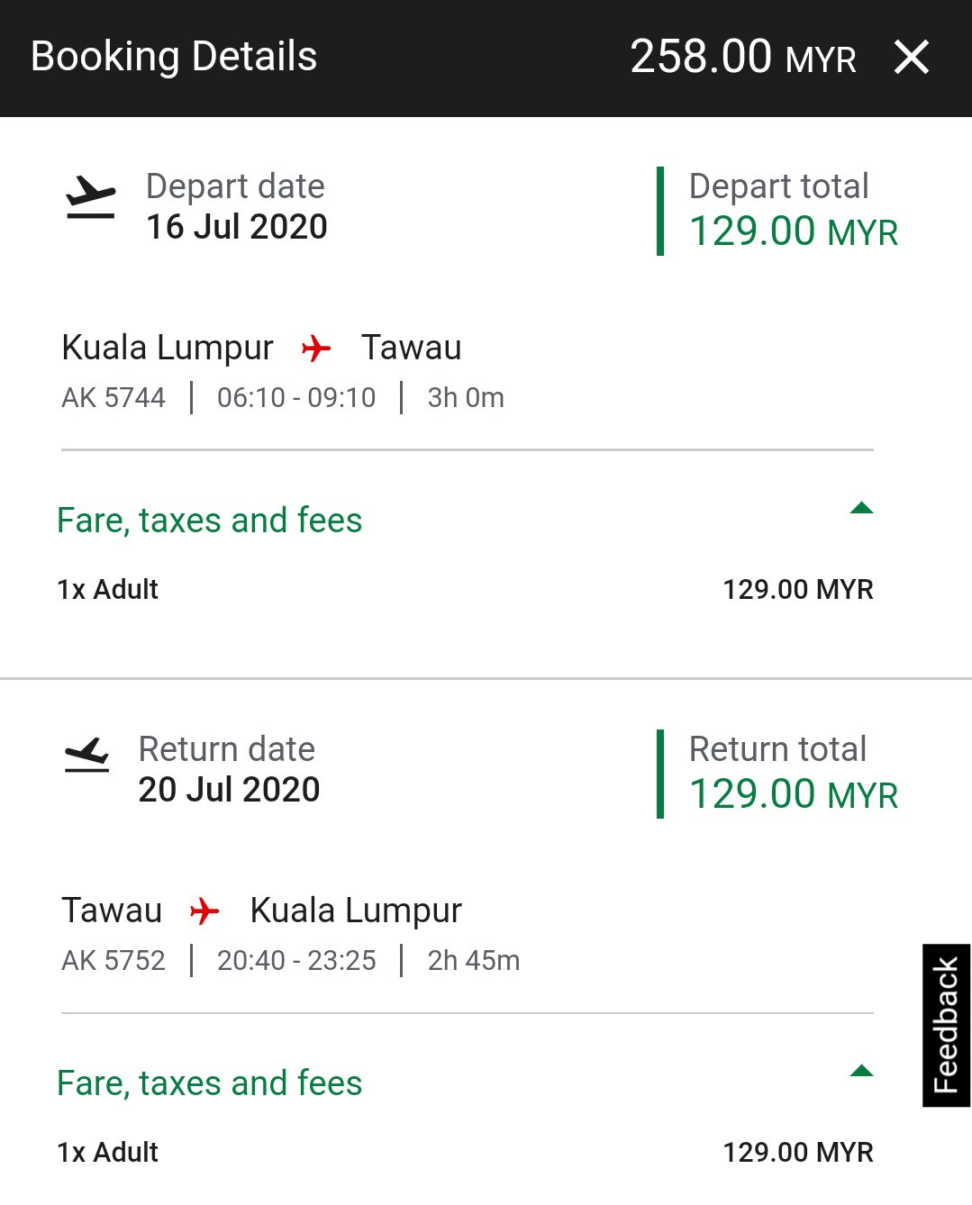 harga tiket air asia sabah ke kuala lumpur