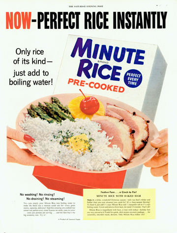 Thanks to the large-scale marketing of Minute Rice and later mass orders by the US army, the product achieved its success. Ozai-Durrani became a millionaire almost overnight.