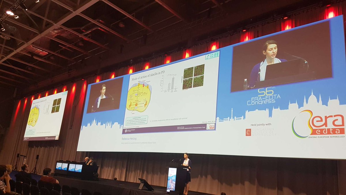 RebeccaHerzog11's tweet photo. Very busy day @eraedta2019 , 3 different talks, 2 halls and an unbelivably huge main stage... ๐ฒ๐ but just 1 goal: #improvepd #peritonealdialysis Now it's finally time to celebrate ๐ฅ https://t.co/15vZ4Cep3D