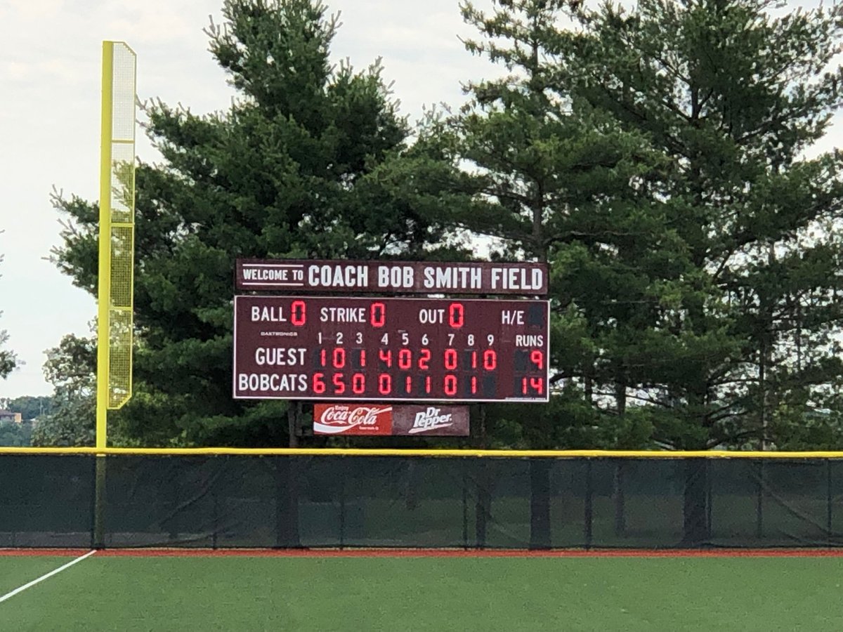 Mo_MHSBCA's tweet photo. MHSBCA Class 1-2 Sr All-Star Game from the College of the Ozarks has gone Final. The South team (red) won with a final score of 14-9. 
Class 1 MVP—Ryan Jackson (LaPlata)
Class 2 MVP—Chase Wilson (Mansfield) https://t.co/Wd3dR7dSbf