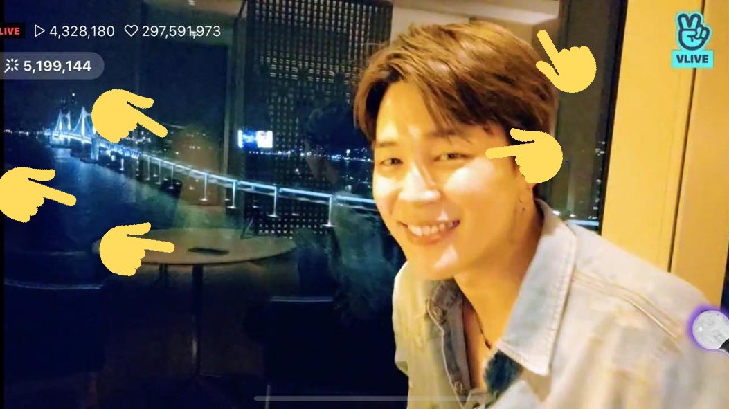 Jungkook is in Jimins room & I can prove it bc the angle of rotation is crucial here.
So the phone on the table & the shadow near it belong to JK & notice how JM is looking out the window bc JK is in the water using binoculars to spy on him which means hes hiding on the ceiling