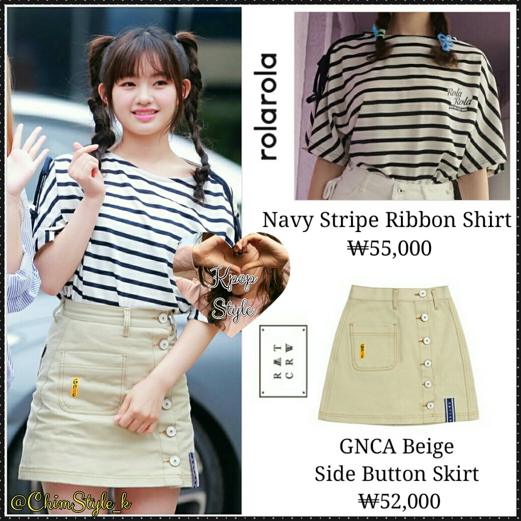 ChimStyle_k's tweet photo. 190614 #CherryBullet #Kokoro ~ On the Way to Music Bank Rehearsal 📸
Top: ROLAROLA - Navy Stripe Ribbon Shirt (₩55,000)
Skirt: ROMANTIC CROWN - GNCA Beige Side Button Skirt (₩52,000)
#CherryBulletStyle #CherryBulletFashion #KokoroStyle #KokoroFashion https://t.co/d6vP42hdp6