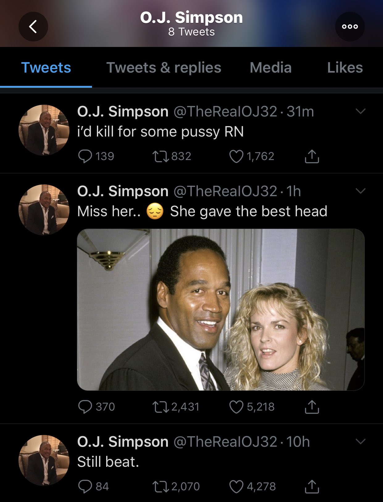 Heavenly Controller Pa Twitter I Don T Know Whether This Is Funny Or Disturbing Or A Little Bit Of Both At The Fact That This Is The Real Oj Simpson Tweeting These