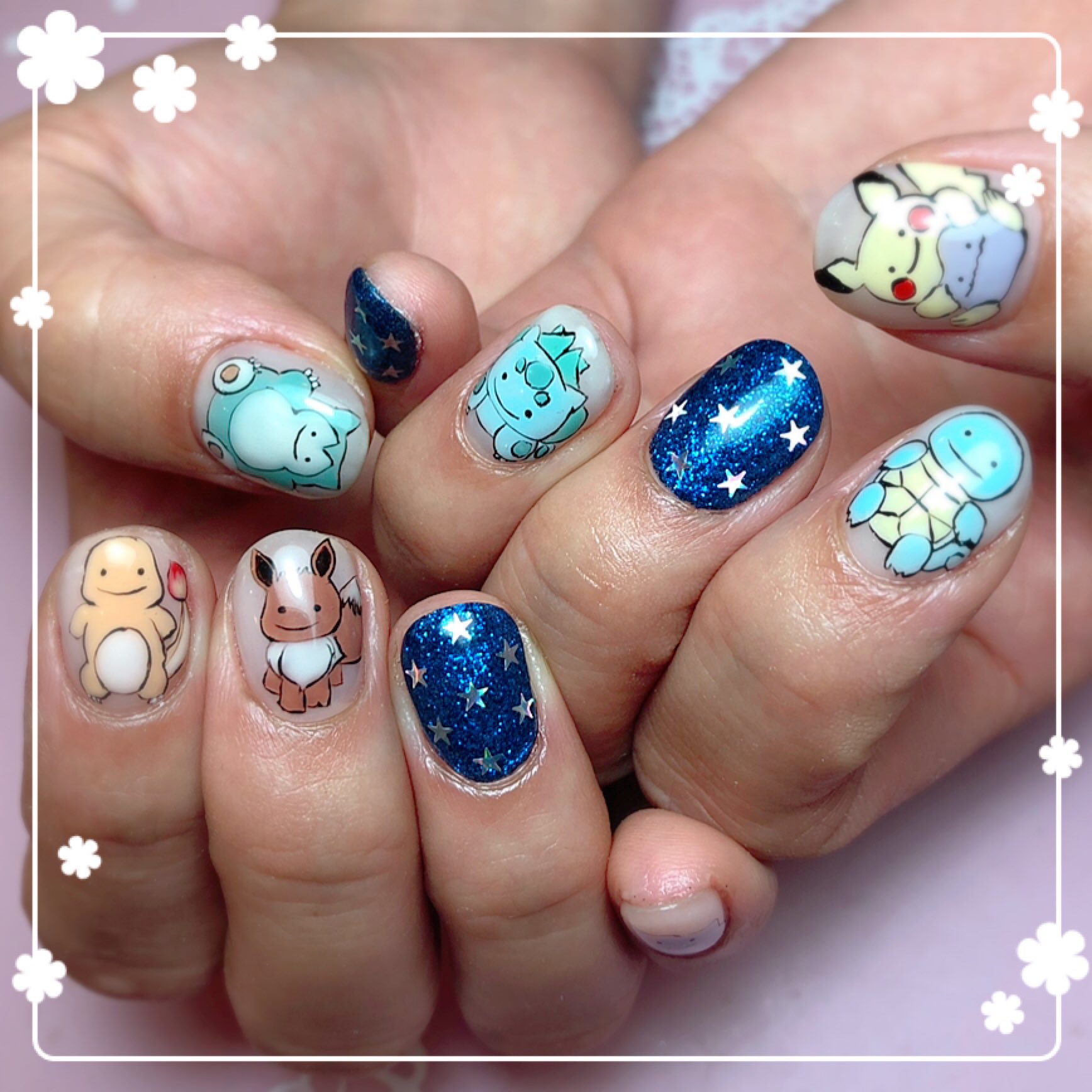 Masami お客様ネイル ポケモンメタモンネイル ポケモン ジェルネイル ジェルアート メタモンネイル ポケモンネイル やり放題 ネイルアート ネイルデザイン キャラクター キャラネイル ピカチュウ 痛ネイル ネイルブック ショート ネイル