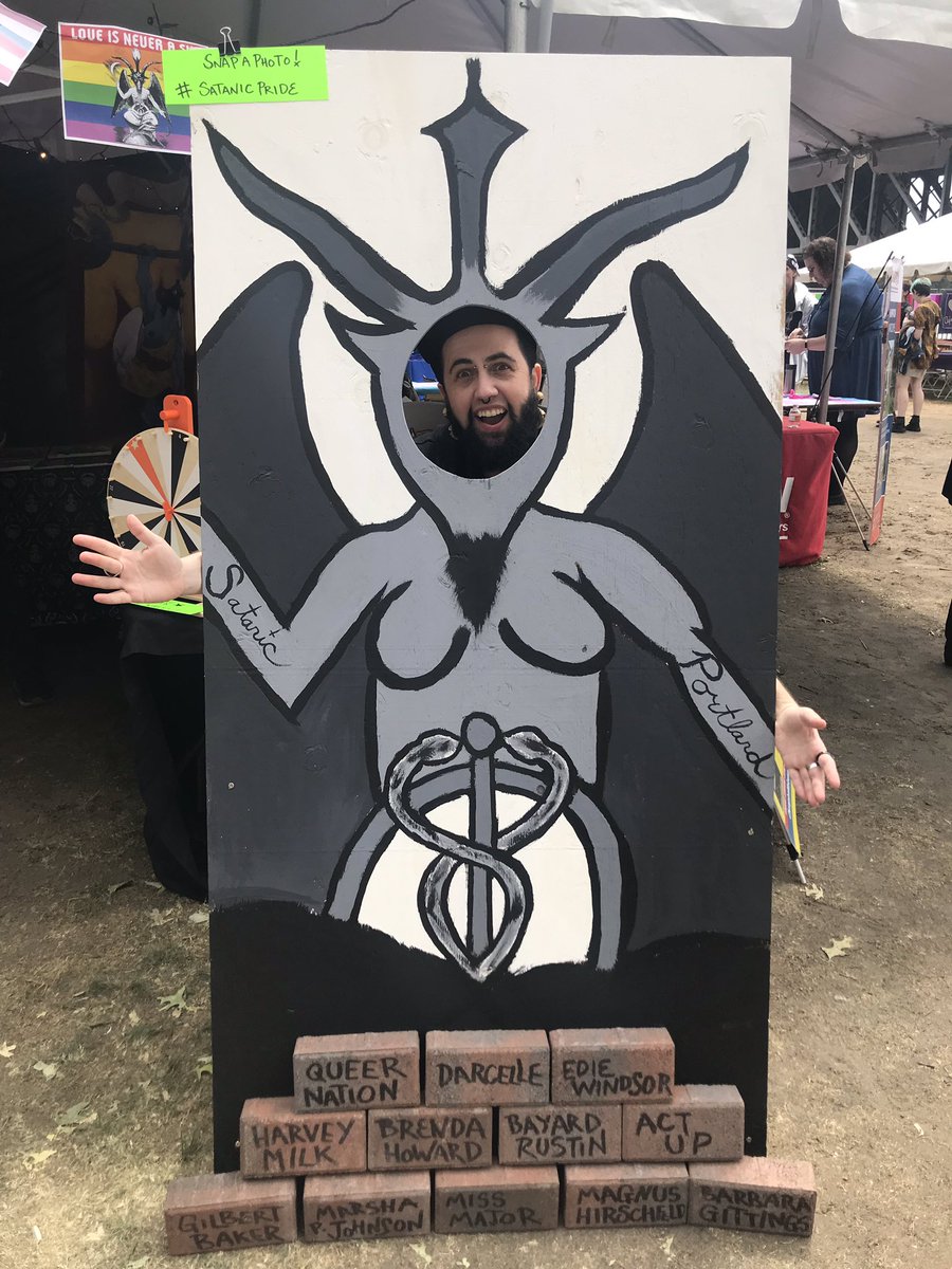 SatanicPortland's tweet photo. Come visit Satanic Portland at Pride! We are at booth L-11! #SatanicPDX #SatanicPortland #SatanicPride #PortlandPride https://t.co/cn0eyTOuch