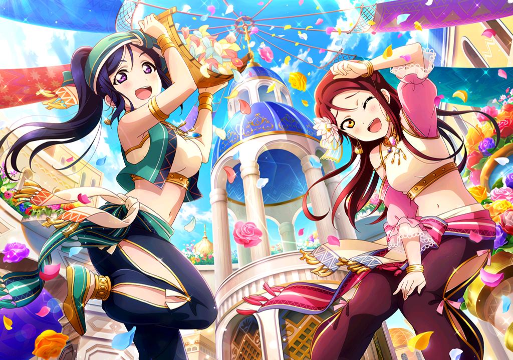 スクフェスur Ssr画像 V Twitter 踊り子編 Ur果南 梨子 合体イラスト