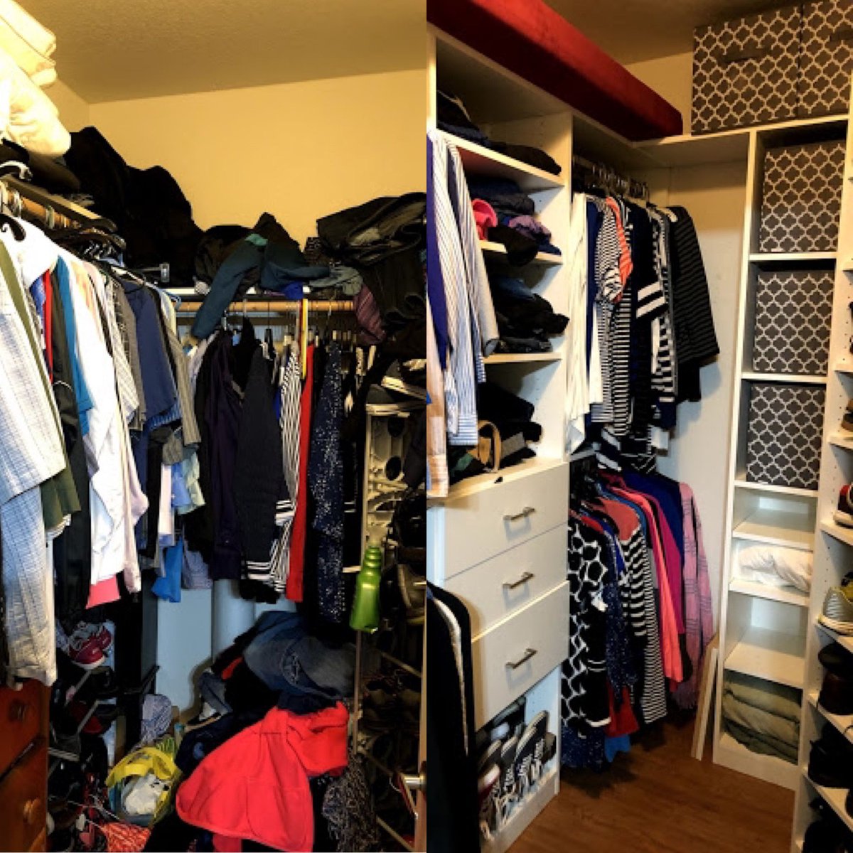 ClosetsToGo's tweet photo. Before and After photos from one of our fabulous DIY customers! The most common thing we hear is what a satisfying project this is to complete.
#closetstogo #doityourself #closets #storage #design #weshipanywhere #diysuccess #closetsolutions #pdx #usa #weloveourcustomers https://t.co/qAk32Rpqkb