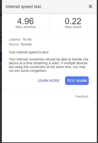 BubbaFabes's tweet photo. soo.... my video will have to be uploaded tomorrow at my In-laws place because the Internet at my new apartment is this bad.... lol  
mother nature is great but internet is one step above dial-up https://t.co/0BbU8Gtp1X