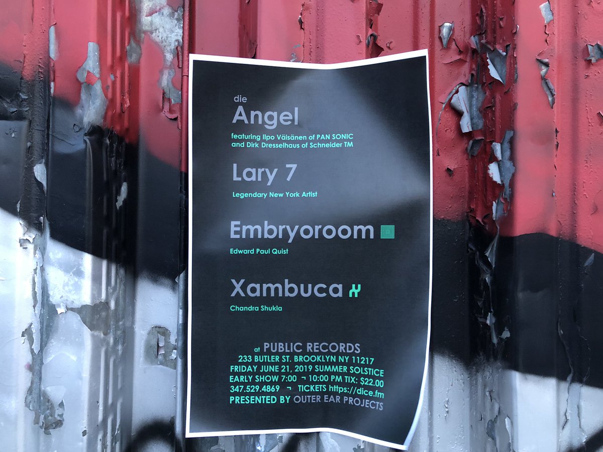 embryoroom's tweet photo. Friday June 21 at Public Records BKLYN #IlpoVäisänen #lary7 #dieangel #xambuca #embryoroom https://t.co/aBnwxy9anG