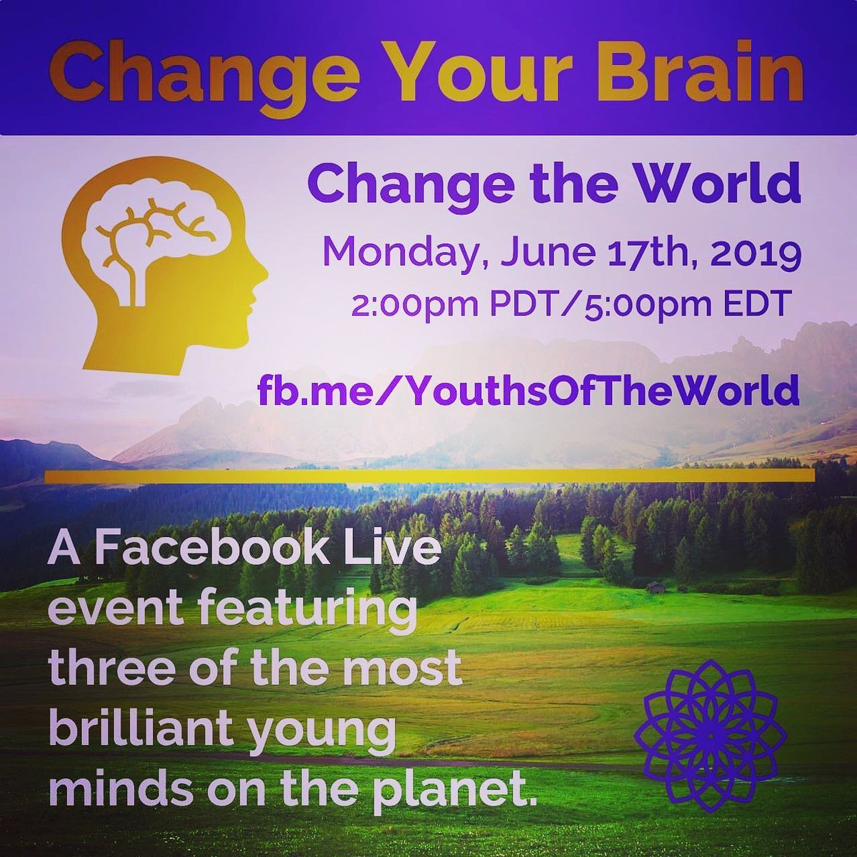 1heartsong's tweet photo. Tune into this special FB live event featuring three of the most brilliant minds on the planet! Monday June 17th, @5pm https://t.co/eeAcOkcRIs #youth#youthvoices2019 #neuroscience #education #globalyouth #GretaThunberg https://t.co/FLIh6rIvGH