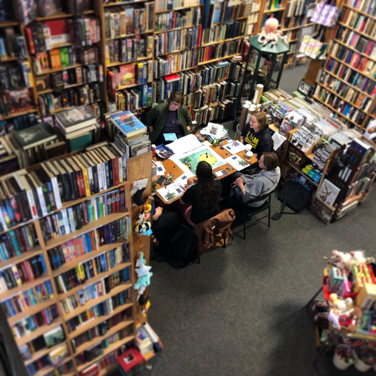 It’s free RPG day at the shop!  We are currently running two tables of Starfinder, with another campaign set to begin around 5pm.  We also have a bunch of free RPG swag!