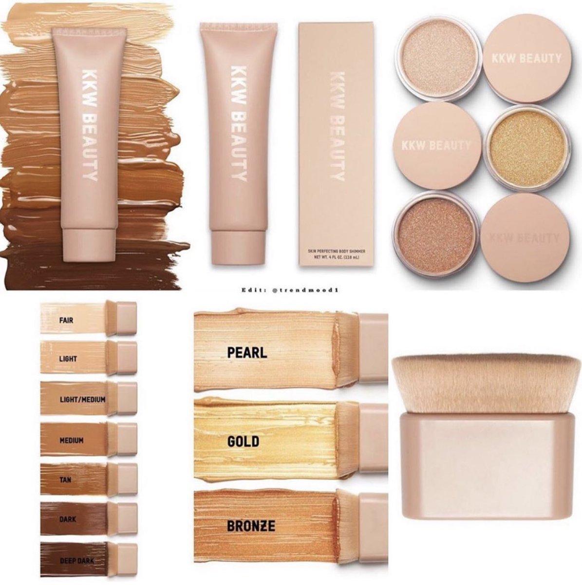 Trendmood's tweet photo. Another L👀K 🚨🔥✨ The #BODYCollection by @kkwbeauty !!! @kimkardashian (her legs are in pic for demonstration) has been using body makeup for over a decade to cover her psoriasis and veins. Online ➡️ JUNE 21ST @ Noon PST https://t.co/DygqhhMI7d