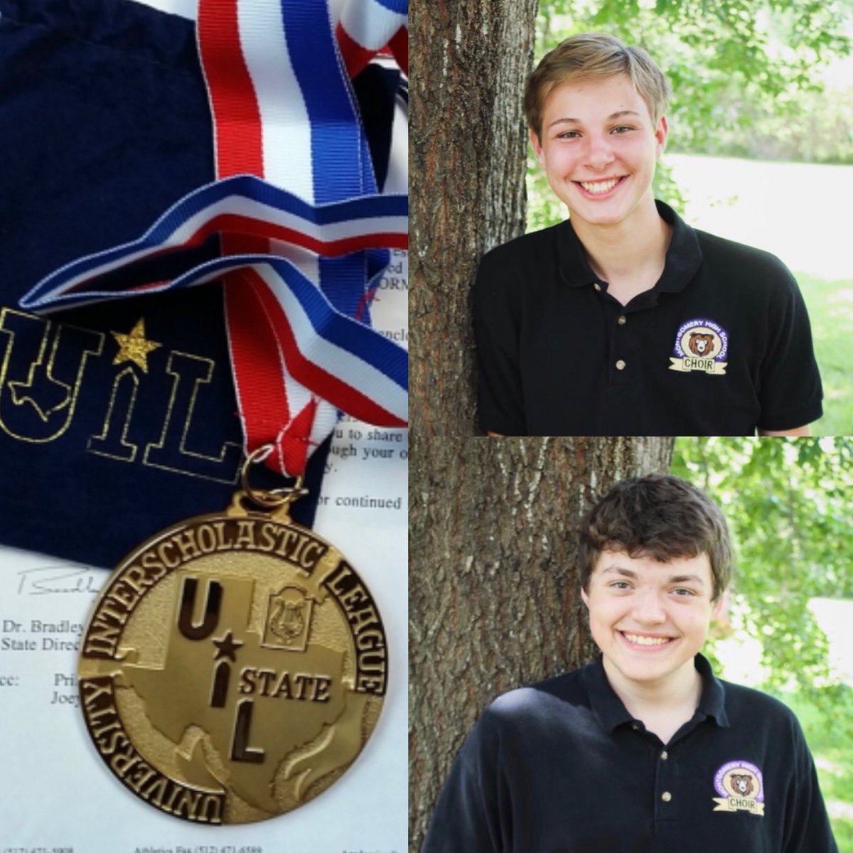 heather_orr's tweet photo. Breaking news! Congratulations to MHS Choir members, Ryan and Quinn for earning โOutstanding Performerโ at UIL Texas State Solo and Ensemble Contest. What a huge honor! @MoGo_UIL @uiltexas @MISDNews @BrandiHendrix14 @MONTGOMERYCHOIR #outstandingperformer #uilstate https://t.co/JAiFcrEtG1