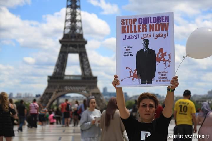 WeAreTheLoveOrg's tweet photo. The people of #Paris had a message of love &amp; compassion to the innocent victims of bombing in #Idlib. They made a strong statement to show the world #WeAreTheLove! Love conquers hate!

#ParisForIdlib https://t.co/84fcnskTUk