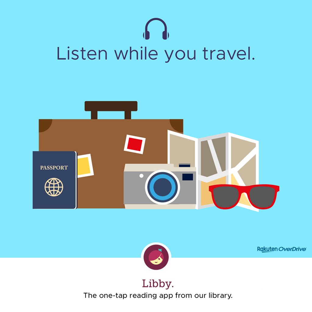 a graphic illustration of a passport, luggage, camera, map and sunglasses