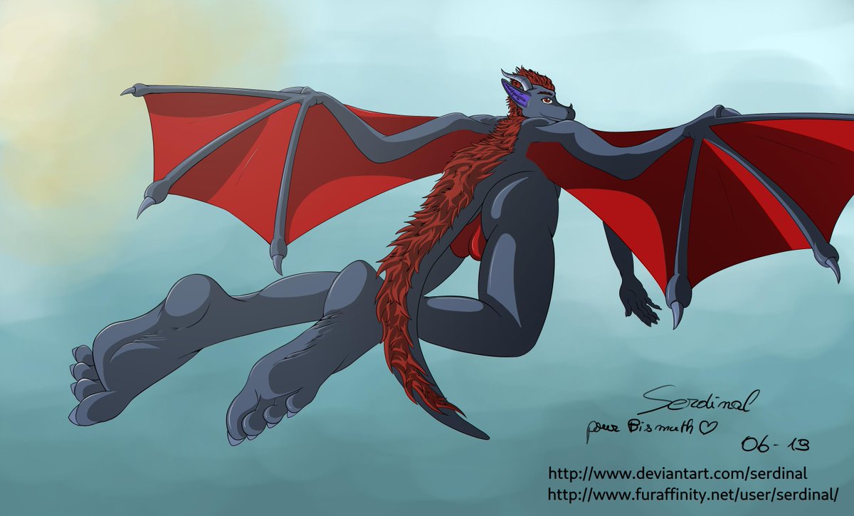 And new drawing :) A commission for Bismuth of his big but cute dragon furs...