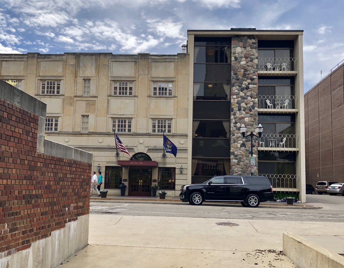 James Livingston, Bell Tower Hotel (1961) /// Built as a luxury hotel across from UofM’s campus, Livingston’s original design was mostly replaced with a neoclassical facade as part of a 1980’s renovation (Robert A.M. Stern’s 2010 North Quad in the last photo, background)