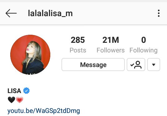 lalisabangser's tweet photo. Happy and ALWAYS proud of you Lalisa!! 21M followers on Instagram in 365 days. Congratsss my love. x

#LISA21MPARTY @ygofficialblink #LALISA #LISA https://t.co/QySalk2i2I