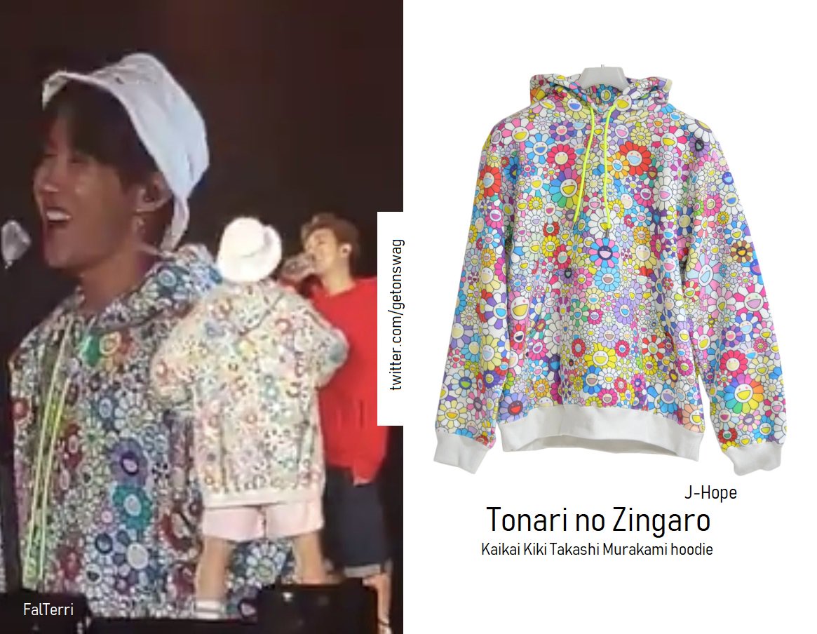 Beyond The Style ✼ Alex ✼ on X: #Jhope 190615 #BTS 5th Muster in Busan  #방탄소년단 Tonari no Zingaro 【KaikaiKiki】 Takashi Murakami flower hoodie   / X