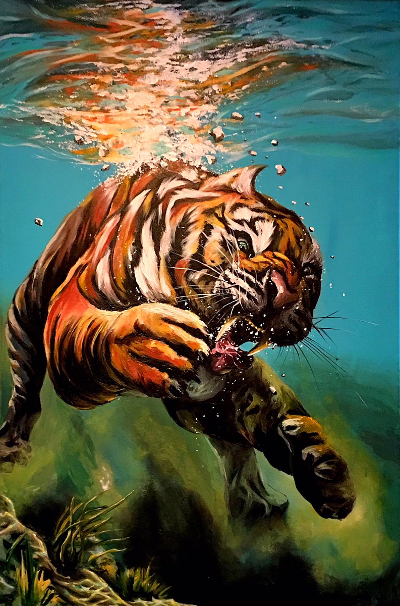 ylllloh's tweet photo. Someone buy my tiger painting https://t.co/d6LeVPgP28
