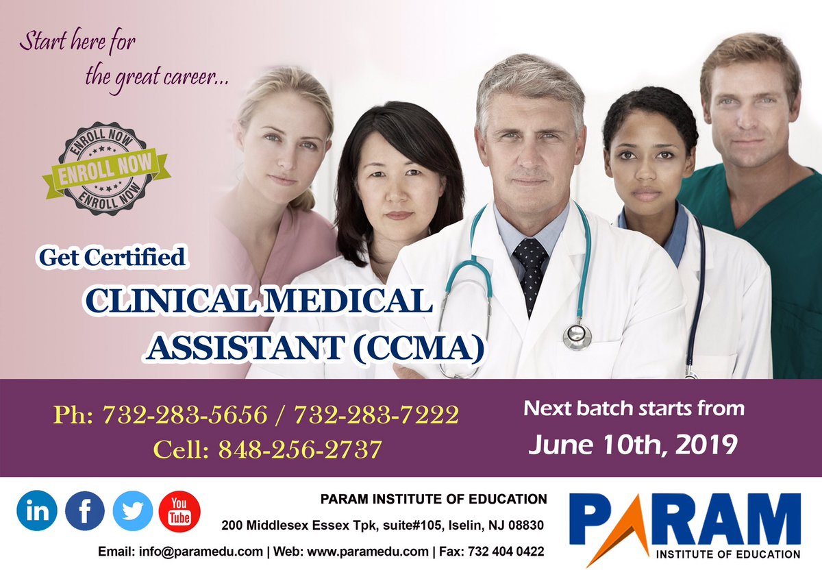 Enroll now! For more information visit paramedu.com/k_course/certi…
#paramedu #ccma #certifiedcourses #careergoals #healthcare #medicalassistant #medicalassisting #medical 
#health