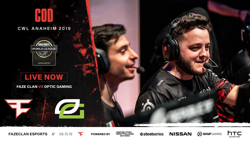 FaZeEsports's tweet photo. Starting off bracket play with a grudge match vs OpTic https://t.co/tU4w8Nf7yc #FaZeUp https://t.co/h2yHESKPSa