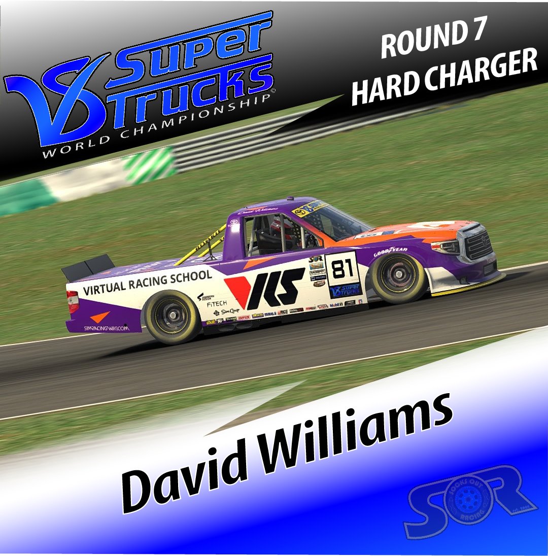 SocksOutRacing's tweet photo. Despite challenges with setup and weather conditions, @CoandaDave was able to charge through the field capturing another #HardCharger award in his rookie season. #V8ST https://t.co/HK67F8ct3j