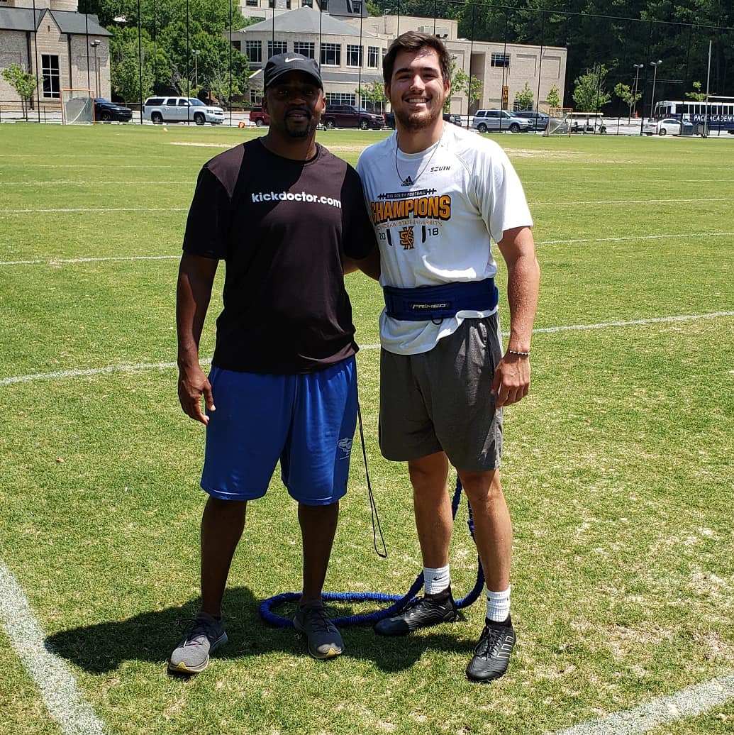 coglesbykicking's tweet photo. I enjoyed a very productive session this morning with Adam.  He is going into his 2nd year at Kennesaw State University  and working to fine tune his form and technique.  #getbetterwithcoka https://t.co/zMX5DV7EYX https://t.co/nbQWlYRdTI