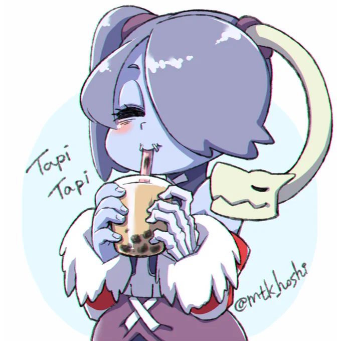 タピグリー(タピオカミルクティーをタピるスクィグリー)#Skullgirls 