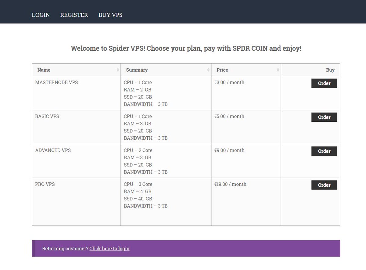 SPIDER PLATFORM (alpha version) was released!

You can order VPS here:
billing.spidervps.net

Control panel: 
panel.spidervps.net
(Input Username and Password, which you will recieve by email)

#SpiderVPS #Hosting #VPS #platform #Masternodes #POW #POS