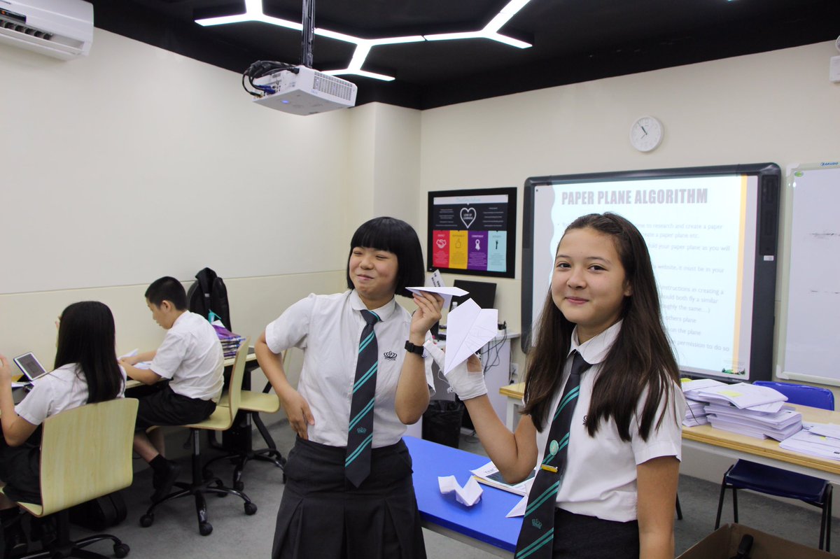 BSGNAE's tweet photo. Our Year 7s gaining first hand experience of writing clear and accurate algorithms in Computer Science in the form of paper aeroplane instructions. #computing #NAEBrightFuture #NAEducation https://t.co/ucWIQ1Pjz2