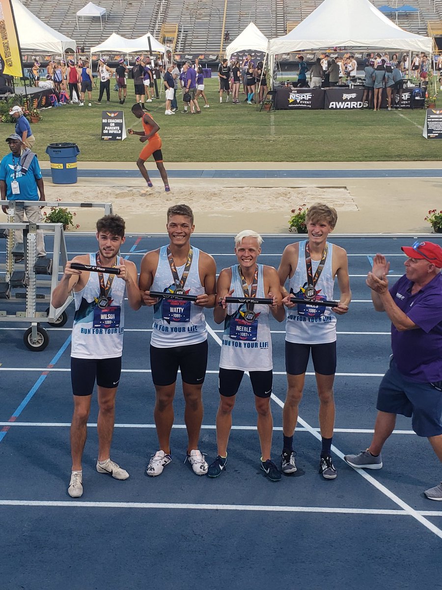 The boys 4x800 runs 7:46.22 to claim ALL AMERICAN status at the New Balance National Championships. So proud of these boys.