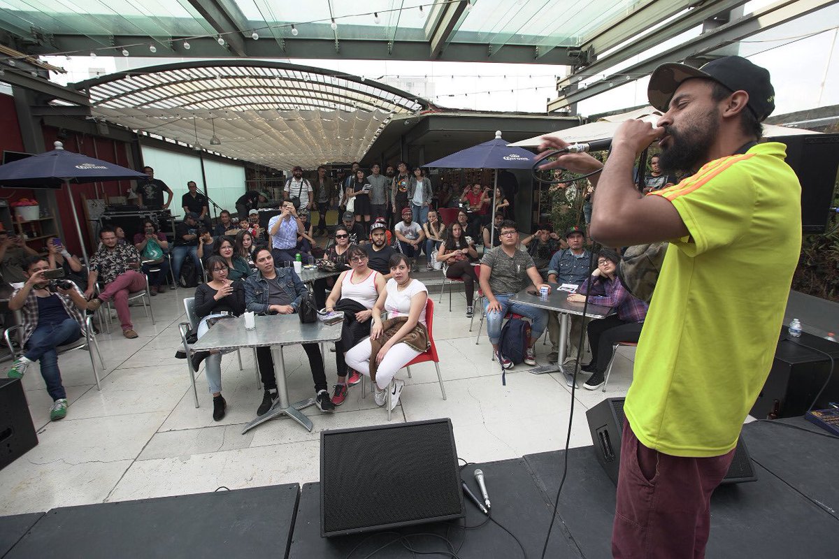 ccemx's tweet photo. Hip hop desde Colombia y la CDMX 🇨🇴🇲🇽 ahora en nuestra terraza @NedmanOficial @NikoRstHipHop Anna MC Beretta y El RebelD #VFMI https://t.co/9qVFCPU0Dh