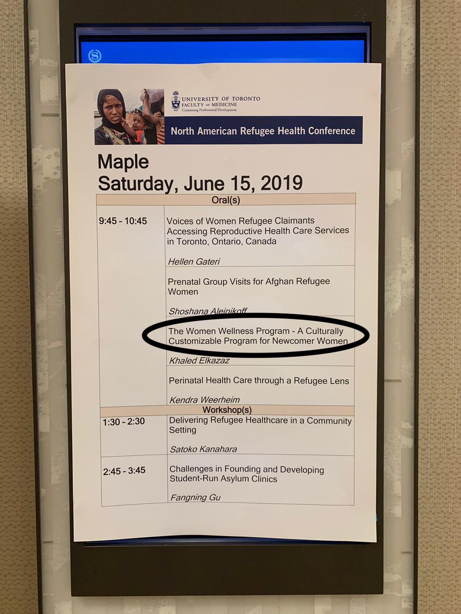 Pictures from our presentation at the North American Refugee Health Conference about our Women Wellness Program (WWP). Our WWP is a culturally customized and accessible program for newcomer and refugee women in Canada.
#NARHCTO <a href="/uoftcpd/">CPD U of T</a> <a href="/uoftmedicine/">Temerty Medicine</a>