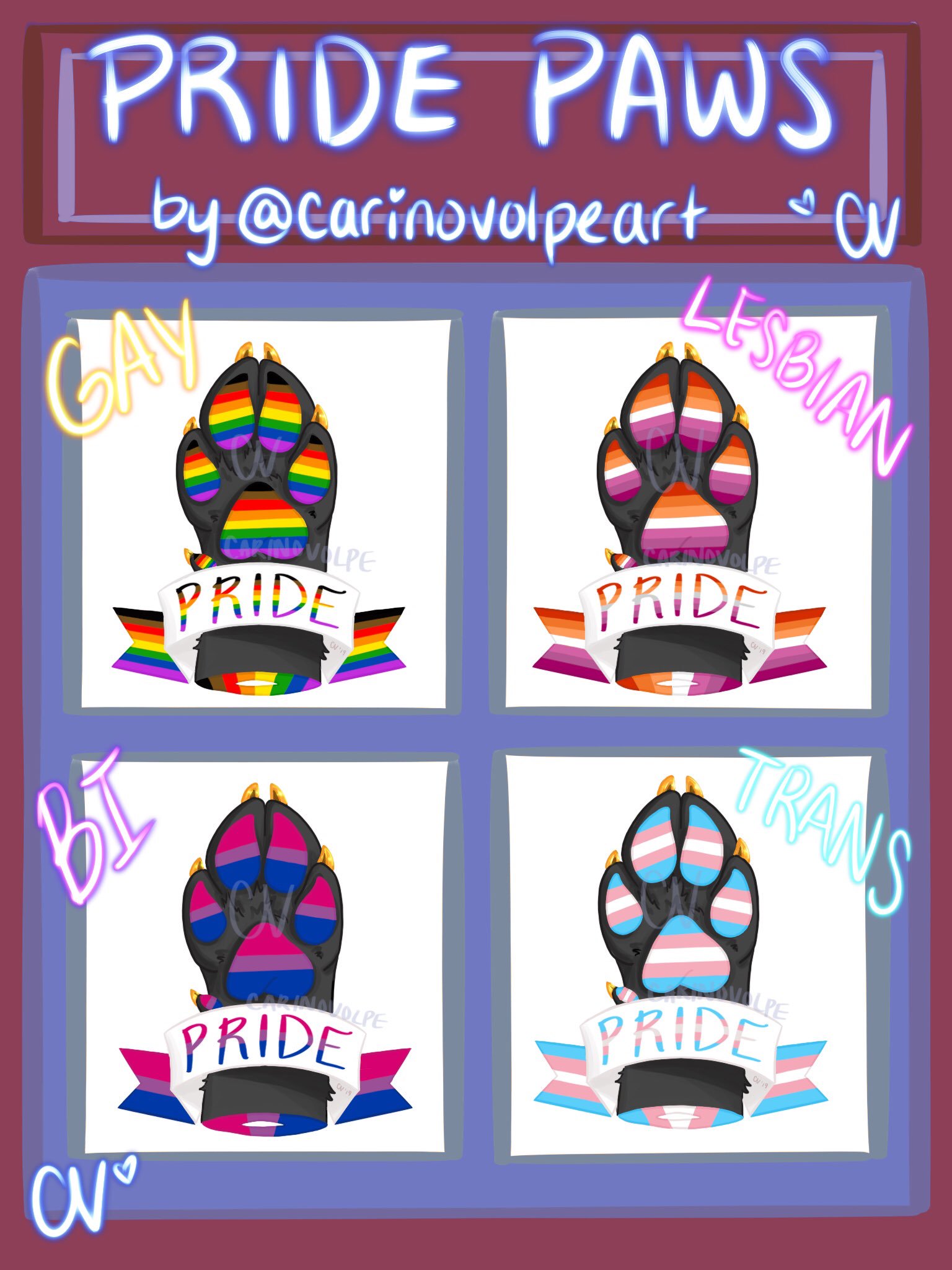 🇵🇸✨️🪬S L Y 🦊ΘΔ🪬 @ALL COMMS OPEN ✨🇵🇸 on X: I'm Sly and these are my  Pride Paw stickers!🏳️‍🌈🐾 🏳️‍🌈You can preorder them here:   Or at the form in my Bio!