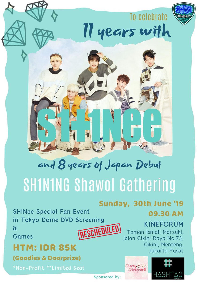 SHINeeWorld_Ina's tweet photo. Salam bersinar #SHAWOL kesayangan!
Dikarenakan oleh beberapa alasan yang tidak dapat dihindari, maka acara yang diselenggrakan oleh SHWI,
"SH1N1NG SHAWOL GATHERING" 

#SHINee11stAnniversary #SHWI https://t.co/v7kDOCugbn