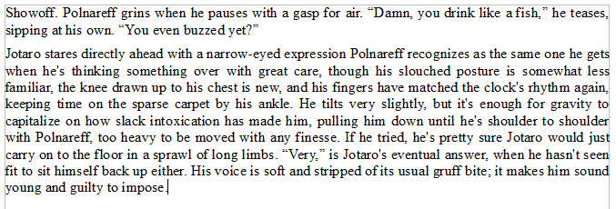 JoJo_LiFi's tweet photo. #ficweek day 7: jotapol is criminally slept on, i'll die on that hill. two men get drunk in a hotel room, featuring one of the longest single sentences i've ever written in my life.
read this one here! https://t.co/J8x91mRt83 https://t.co/BCfndS8vMO