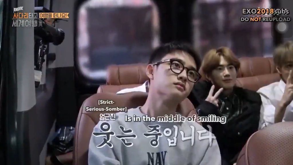 PainkillerExo's tweet photo. *Selfie*
Chanyeol: everyone, smile
*everyone smiles, except this strict serious somber
#exo #exoladdergame #weareoneEXO #kyungsoo #CHANYEOL #baekhyun #kai #suho #chen #XIUMIN https://t.co/ZOydt95sOA