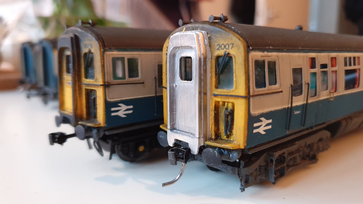PdannyH's tweet photo. #4REP/#4TC Upgrade: The #MJT cab vestibule door is too short. By filing off the bottom & adding it back on with the 2mm gained, it's now corrected. Add the door line, file & clean up then back onto 1mm plasticard & its ready to paint now...
#TMRGUK #NetworkSouthEast #modelrailway https://t.co/BXP1qQ6MER