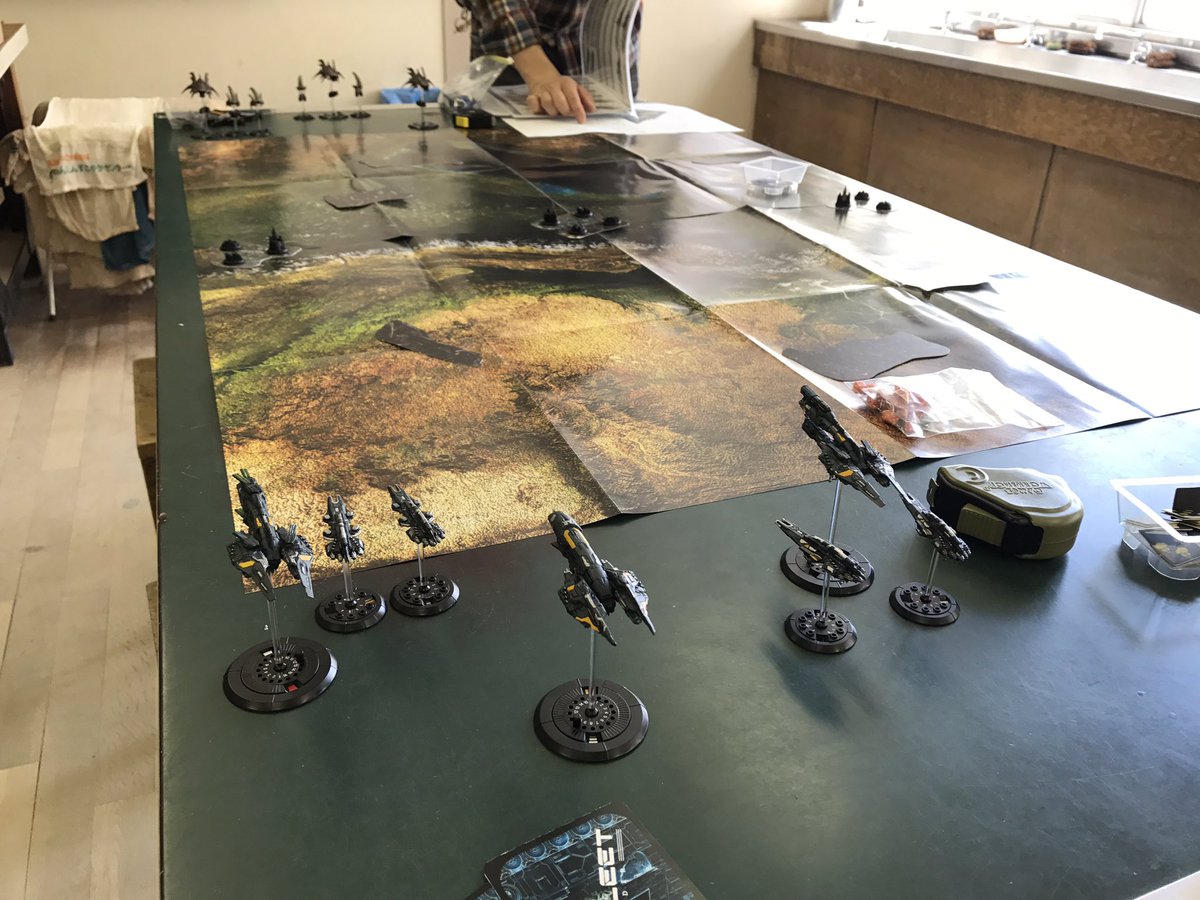 WargamingLobby's tweet image. Wonderful #DropfleetCommander game today! #UCM destroyed the incoming #Scourge threat and kept its control on the planet. Great game @nystul0618! Let's do this again!
#warmongers #DFC