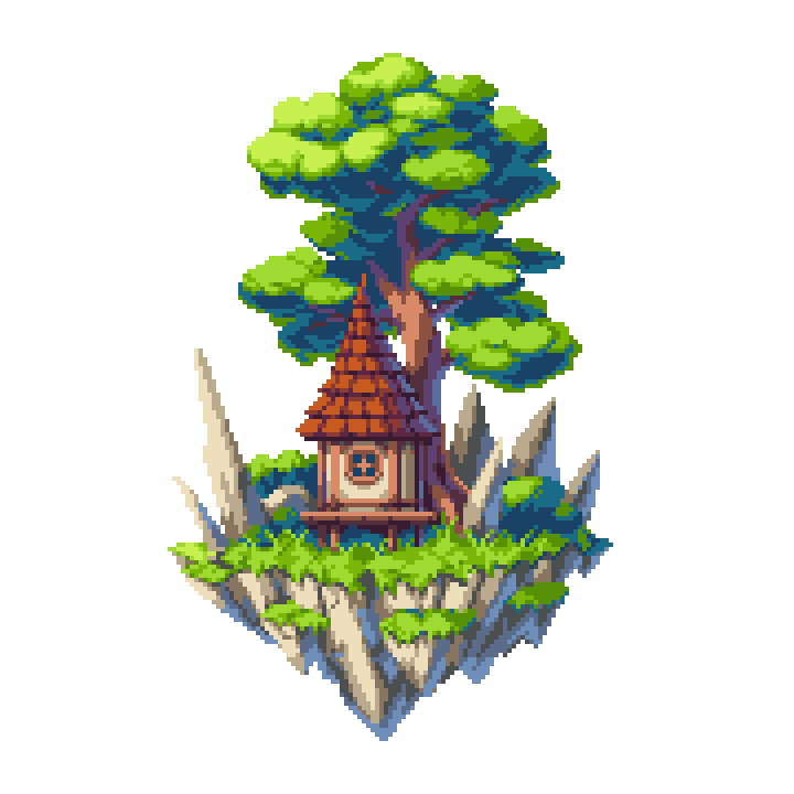 「赤い屋根の小屋
#ドット絵 #pixelart 」|フラッグさんのイラスト