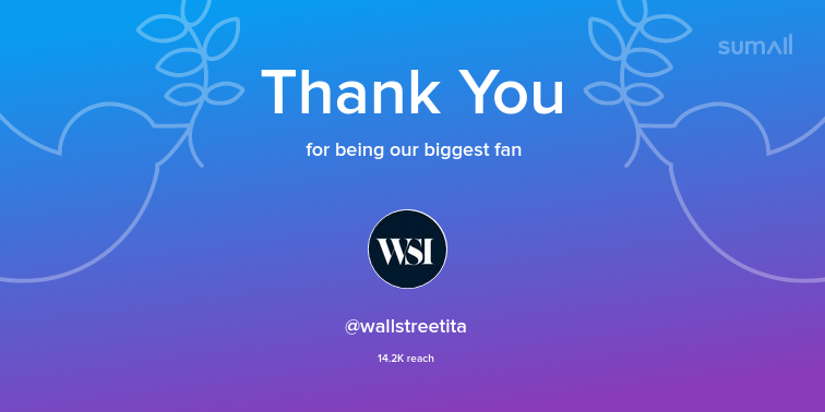 Our biggest fans this week: wallstreetita. Thank you! via sumall.com/thankyou?utm_s…