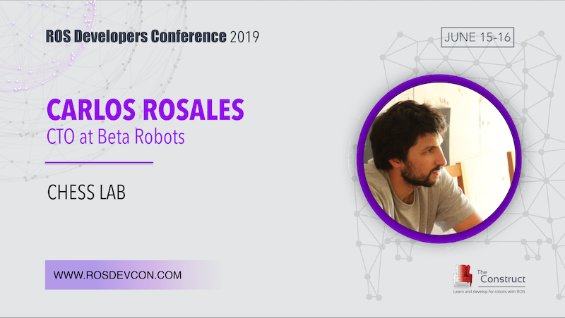 _TheConstruct_'s tweet photo. #ROSDevCon19 happening now! Super ROSject by Carlos @carlosjoseRG  We're learning how to use robotic arms to play chess! Rock with code 🚀

#GoROS #LearnROS @rosorg https://t.co/tI9cS267E5