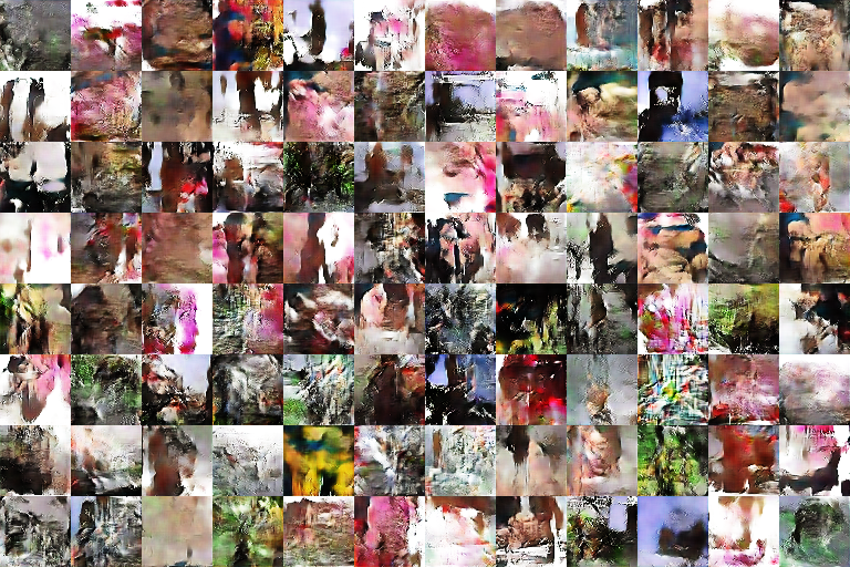 Local_Minimum's tweet photo. All may AI are artists. Who cares for realistic depiction? #GAN #TensorFlow #Keras https://t.co/TRKPQ1CCSG
