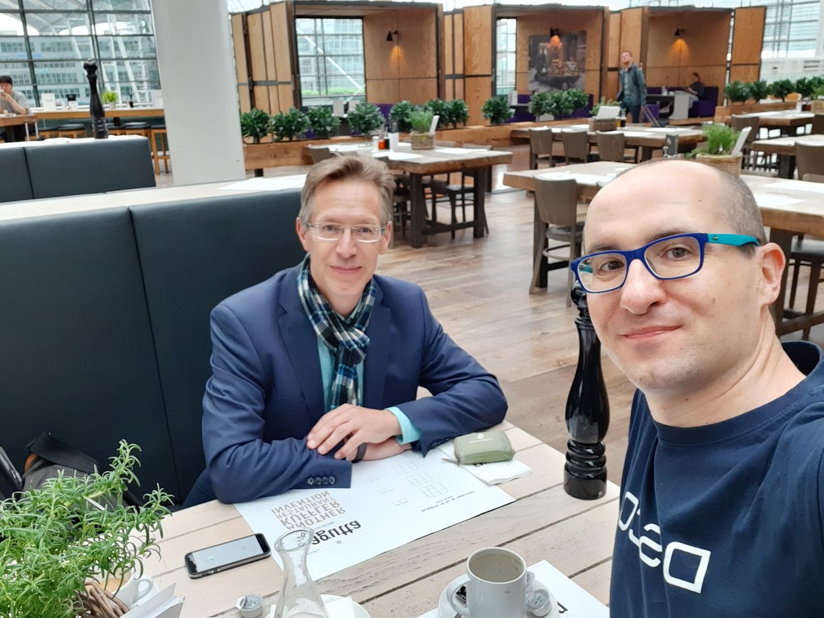 orszewski's tweet photo. Good Morning! Together with @MMahlberg we're extending #KLR19 experience by having a KCPs' breakfast at Munich Airport ;-) #kanban https://t.co/SGQTk1bdBb