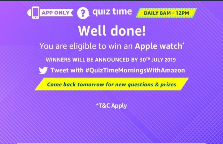 GAUTAMRRATHOD1's tweet photo. #QuizTimeMorningsWithAmazon https://t.co/lL40rgJ4G7