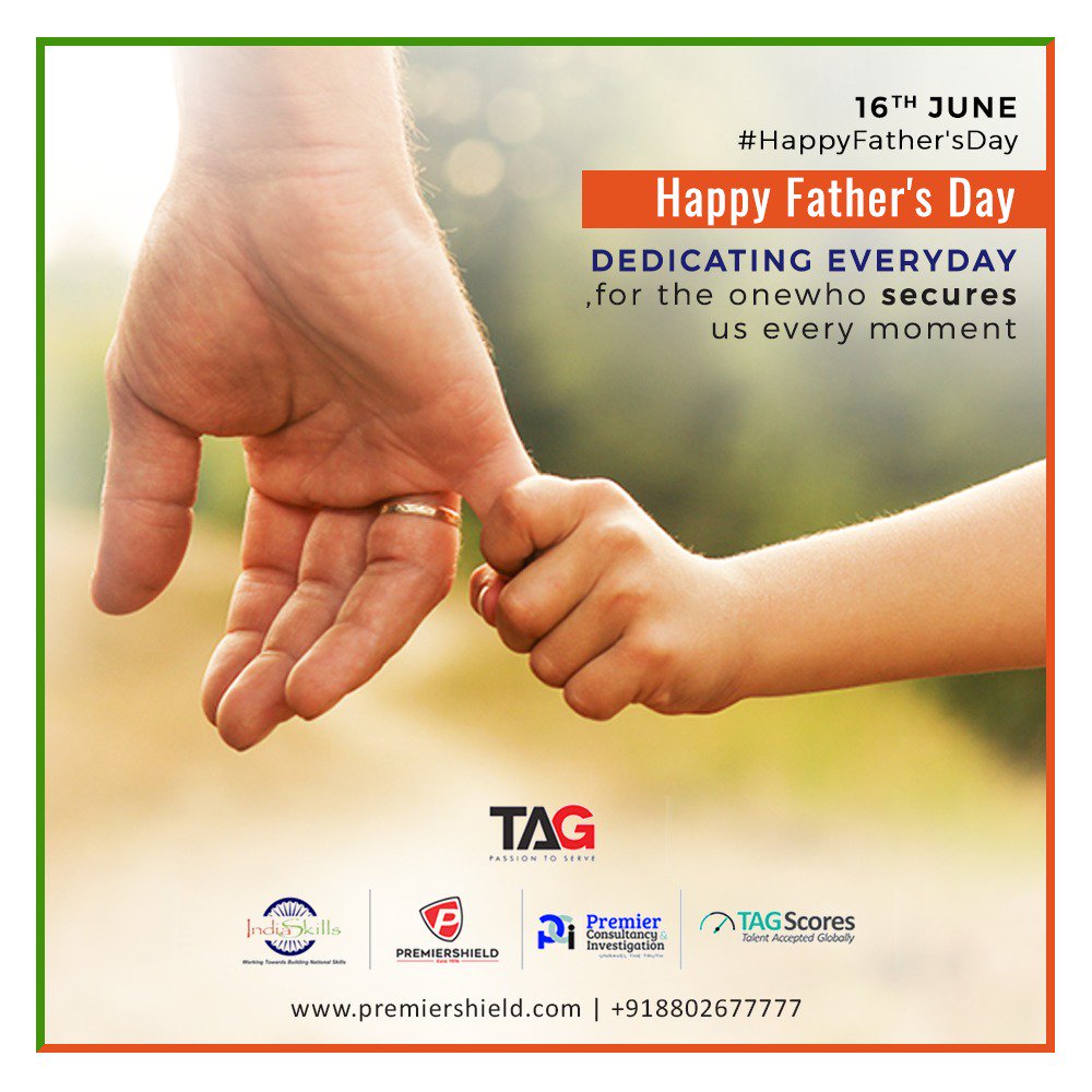 The unsung hero, who secures us day and night. Wishing all the super dad's a very Happy Father's Day.

#HappyFathersDay #TagScores #PremierShield #IndiaSkills #TAG #FathersDay #India #UAE