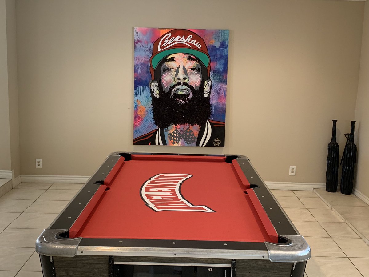customtablefelt's tweet image. Cool design for a clothing company in LA.  #pooltable #nipsyhustle