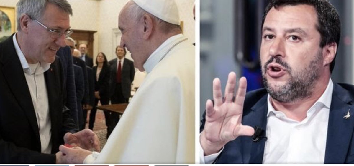 Sempre più simpatico il <a href="/Pontifex_it/">Papa Leone XIV</a> 
Papa Francesco incontra <a href="/mauriziolandini/">Maurizio Landini</a>, ma non #Salvini...e a destra je rode 😊 huffingtonpost.it/entry/papa-fra…